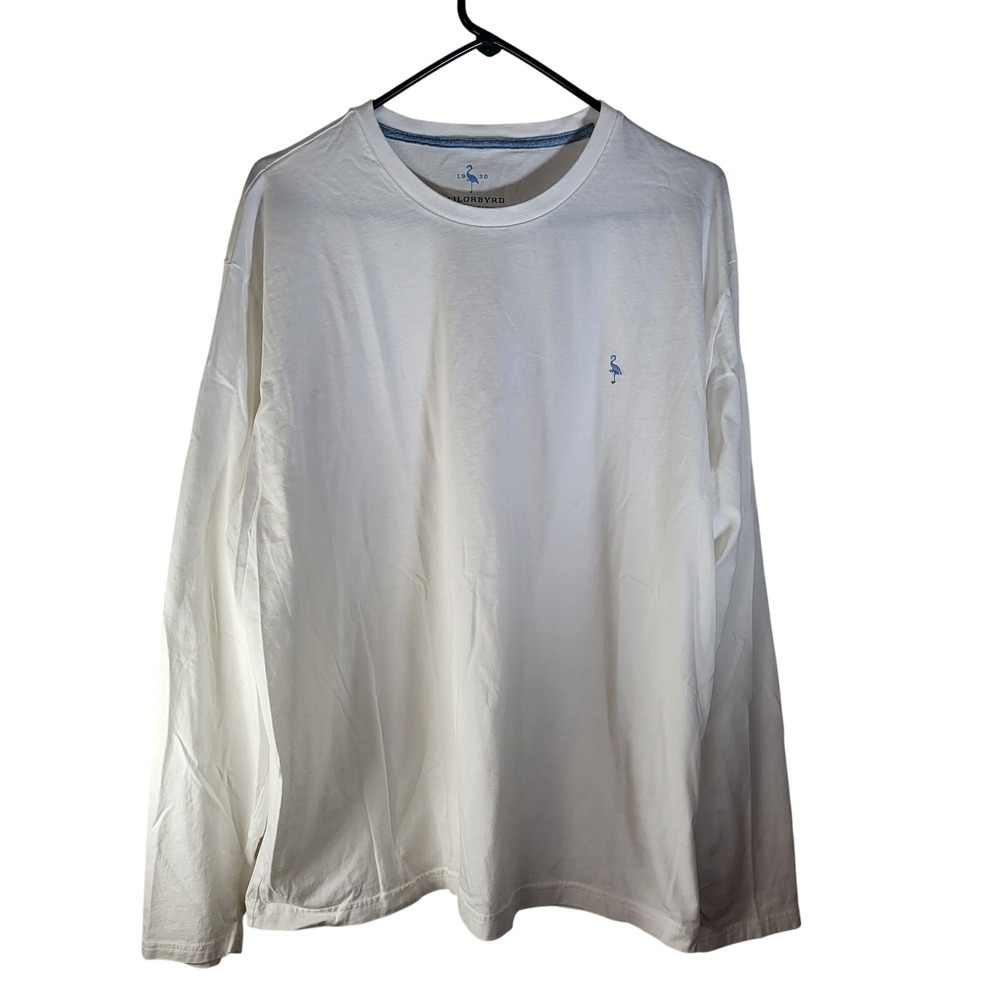 Tailorbyrd Mens XX Large White Long Sleeve Cotton T Shirt Flamingo Logo